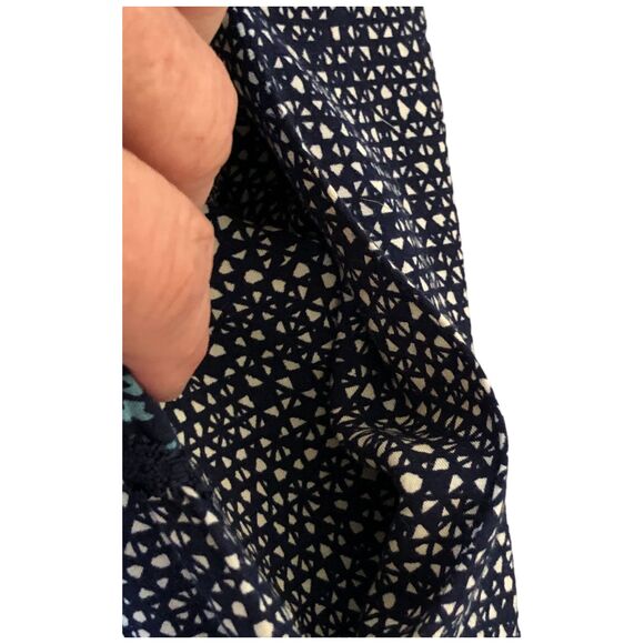 Anthropologie Holding Horses Boho Short Blue Floral Geo Print Pockets Dress Sz 0 - Picture 14 of 14